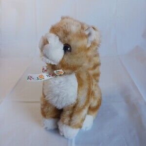 Walt Disney Company Orange White Striped Sitting Plush Cat Kitten Kitty Toy